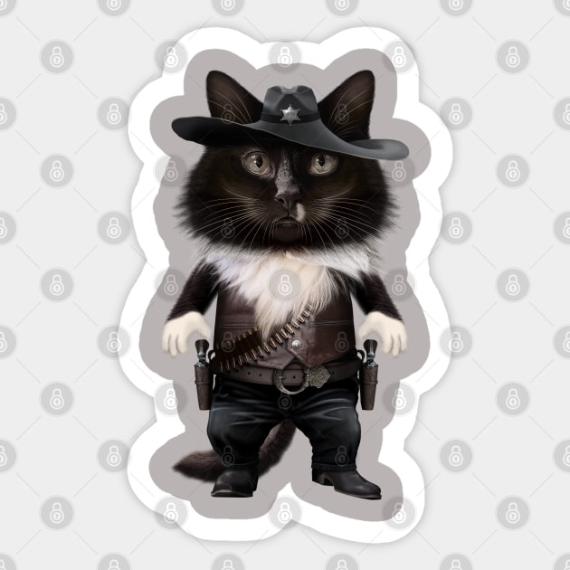 SHERIFF CAT Sticker by ADAMLAWLESS